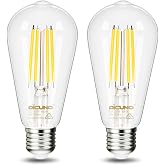 DiCUNO E27 Ultra Efficient Class A LED Bulb, 5.3W=80W, 4000K, Pack of 2 | Neutral White, 1120lm, Glass, Energy Saving, ST58 E