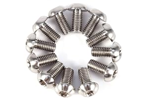VGEBY1 12Pcs Disc Brake Rotor Bolts, Titanium Alloy Torx Head Rotors Bike Brake Bolt Screws(Silver-M5x10)