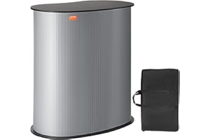 VEVOR Portable Tradeshow Podium Table, 90 x 49 x 94 cm, Display Exhibition Counter Stand Booth Fair with Wall, Foldable Promotion Retail Bar Table Pop Up Podium Counter with Carrying Bag