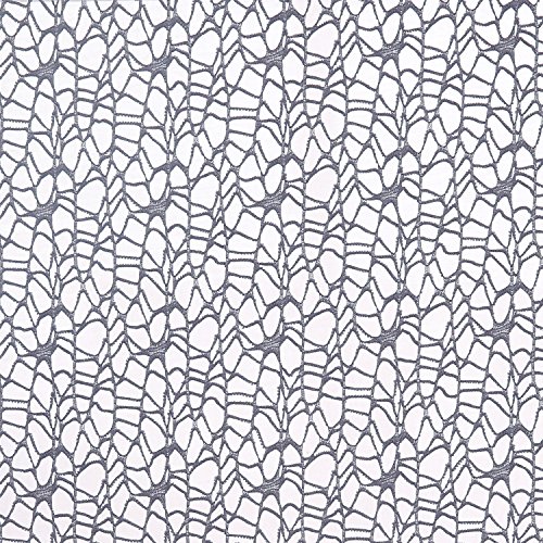 Deconovo Netz Vorhänge Voile Vorhang Ösen Deko Vorhang 245×140 cm Dunkelgrau 2er set - 7