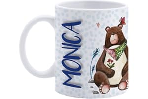 Paolo Chiari Tazza in Ceramica Caffè e Tè, Personalizzata con Nome, Idea Regalo Compleanno per Amici e Familiari, Certificata per Alimenti, Adatta al Microonde, Made in Italy (Monica)