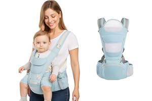 App Life Marsupio Neonati Ergonomico, Porta Bambino con Sedile Multiposizione, con PoggiaTesta e Cappuccio, Puro Cotone Traspirante Leggero, Ideale Neonati da 0-36 Mesi Max 30 Kg