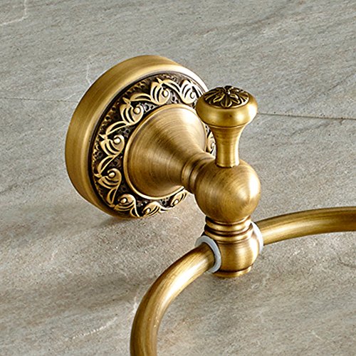 Weare Home Retro Solide Kupfer Einzeln Handtuchring Handtuchstangen Handtuchhalter, Minimal Klassic mit Einschnitt Bronze Beschichtung Wandmontage Haltbar Badzubehör Badaccessoires Dekor für Küche - 6