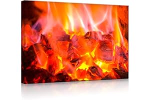 lightbox multicolor | LED Leinwandbild | Feuer und Glut | 100x70 cm | Front Lighted