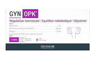 Densmore - GYN'OPK - Régulation hormonale et Glycémie - SOPK - Omega 3, Myo inositol, Acide folique, Zinc et Chrome - Complément alimentaire - 30 sachets - 1 mois