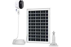 TYEYOBER Panneau solaire de caméra 5V 8W pour projecteur Arlo Pro 4,Pro 3/Pro 3 Floodlight,panneau solaire de caméra Arlo Pro 5S/Arlo Ultra 2 avec support de réglage à 360°,câble de charge de 4m/13.1 pieds