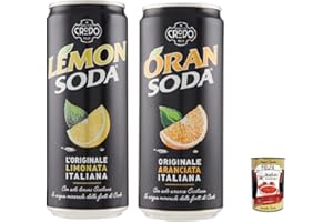ITALIAN GOURMET E.R. Campari Group Lemon Soda Lot de 24 bouteilles de limonata italienne 330 ml + 24 boîtes d'orsoda 330 ml Campari Orange Limonade à l'orange + Polpa italien Gourmet
