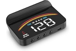 AMROOLOO Heads Up Display for Cars, OBD Head Up Display, Display of Speed and Temperature, GPS Speedometer Car, Work for All Cars