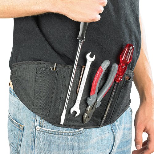 Preisvergleich Produktbild AGT Magnetischer Werkzeuggürtel mit 2 aufgesetzten Taschen