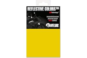 VFLUO 3M Reflective Colors™, Feuille rétro réfléchissant à découper pour Casque Moto, Scooter, vélo, Multi-Usage, 3M Technology™, 10 x 15 cm, Jaune Citron