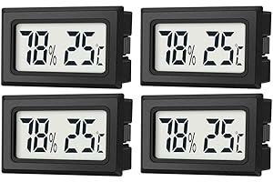 JEDEW 4er-Set Mini Digitale Thermometer-Hygrometer, Innen Temperatur- und Luftfeuchtigkeitmessgerät für Innenraum Gewächshaus Luftbefeuchter Reptilien, Großer LCD-Bildschirm Zentigrad ℃ (4)