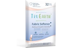 Tru Earth Eco-Strips Fabric Softener 32 Strips. No Plastic Packaging, Ultra-Concentrated, Pre-Measured Strips, Easy Storage. For Machine & Hand Washing, Fresh Linen Scent Booster