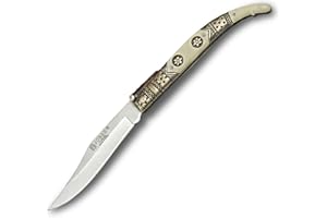 Joker Navaja clásica N102D con puño de zamak decorado, hoja de 9 cm de acero inox 420, peso 50 gramos, herramienta de pesca, caza, camping y senderismo