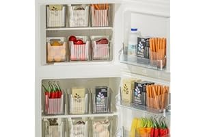 Bugucat Kühlschrank Organizer 6er set, Hochwertige Vorratsschrank Küche, Fridge transparent, Stapelbare Aufbewahrungsbox Boxen für Schränke Gefrierschrank Speisekammer