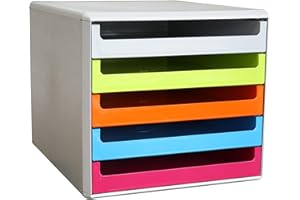 METZGER + MENDLE Schubladenbox, Gehäuse Hellgrau, Farbig Sortiert