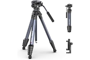 ULANZI Ombra Xiang Ⅱ Kamera videostativ med flytande huvud, 156 cm resestativ med 360° roterande båge snabbkopplingsplatta, b