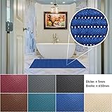 ANRO Badematte Badvorleger Weichschaummatte Badläufer Antirutsch Blau 65x100cm