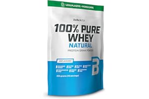 BioTechUSA 100% Pure Whey | Proteína en Polvo con BCAA y Glutamina | Sin Gluten, Sin Aceite de Palma, 454 g, Neutro