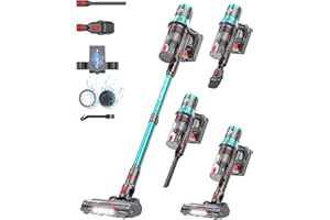 Dsoope YU7 Aspirapolvere senza Fili 580W 47KPa 70 Minuti, Scopa Elettrica senza Filo Potente con Touchscreen Intelligente, Stare in Piedi da Solo, Anti-Groviglio per Pavimenti Tappeti