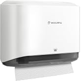 Commercial Wall Mount Hand Paper Dispenser, Hand Drying Paper Dispenser for Bathroom, No-Hole Installation, Brushed White