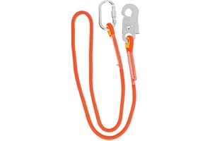 YUNDXI Restraint Positioning Safety Lanyard with Carabiner Snap Hooks Fall Protection Strap Rope for Air Conditioning Installation Electrician Aerial Work Arborist Fall Protection (5M, B-Typ)