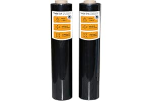 VIDA SOL Film Embalaje de Envoltura Negro 1.4kg, 2 Rollo de 50 cm, 23 Micras de Espesor, Resistente y Versátil, Ideal para Hogar, Almacenes, Comercios y Transportes