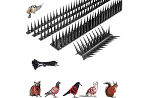 Wivico Upgraded Bird Spikes for Pigeons 169In（16.93In x 10pcs） Anti Cat Spikes For Fence Tops Anti Climb Spikes Seagull Deterrent Fence Spikes For Cats Anti Pigeon Spikes/Black