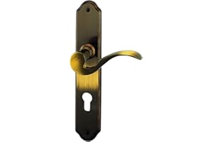 Alpertec 32215943 Neal-LS Messing brüniert für Wohnungseingangstüren PZ Drückergarnitur Türdrücker Türbeschläge Neu, beidseitig Drücker