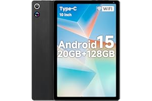 Freeski Tablet 10.4 inch, Android 15 Tablet, 20GB RAM+128GB ROM (Expand to 1TB), Octa-Core, Widevine L1, 1280 * 800 HD Touchscreen, Face ID, Bluetooth 5.3, WiFi 6, Fast Charging (Black)