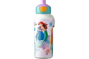 Mepal - Botella para Beber Campus Pop-up - Botella para Beber - Botella Agua a Prueba de Fugas para la Escuela - Sin BPA y apta para Lavavajillas - 400 ml - Disney Princess