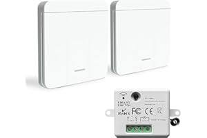 Bkiyougo interrupteur sans fil, prise telecommande sans fil, interrupteur de sécurité de l'émetteur RF et contrôleur de récepteur 10A, installation facile pour lampe jusqu'à 1500W