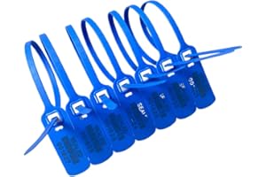 DUEBASS Plastic Seal 100 Security Numbered Zip Ties 16” Truck Seals,Trailer Seals, Container Seal,Lock Seal, Doors Seal, Storage Shipping Seal (Blue)
