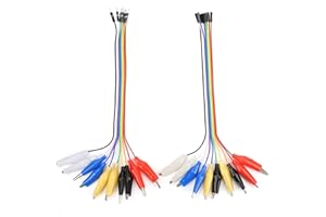 Les-Theresa Krokodilklemme zum Sprungdraht Messleitungssatz Krokodilklemmen 20-poliger Stecker/Buchse Jumper Breadboard Testleitungskabel 20 cm