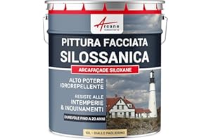 Pittura Esterna Silossanica - ARCAFAÇADE SILOXANE - 10 L (+ o - 60 m² in 1 strato) Giallo Paglierino - RAL 085 90 30 - ARCANE INDUSTRIES
