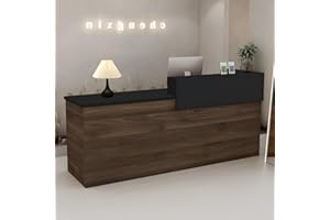 CCUKTFN Bancone Reception Moderno in Legno con Ripiani e Cassetti, 100–180 cm Bancone Negozio, Bancone da Accoglienza per Ufficio, Salone, Negozio, Hotel, Studio Professionale