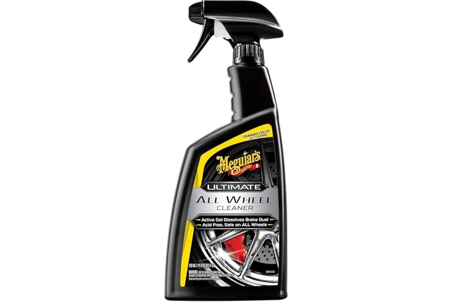 Meguiar's Ultimate All Wheel Cleaner Iron Remover 709ml, Changes Colour as it Cleans! - G180124EU, Brown,Purple