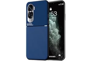 HONLEN Funda Adecuada para Honor 90 Lite 5G (6.7" Inches) TPU de Silicona Suave con Base Magnética Integrada Carcasa de Teléfono de Estilo Simple - Azul