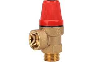 TICFOX G1/2'' Messing Sicherheitsventil, DN15 Gewinde Feder hängend Membran Sicherheitsventil Messing Druckminderventil Ofen Sicherheitsventil für Wasser Öl, Gas, Warmwasserbereiter(3Bar DN15)