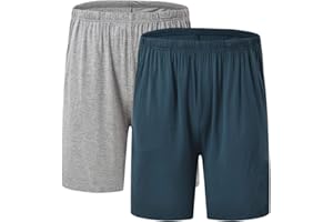 JINSHI Herren Schlafanzughosen Kurz Pyjamahose Sommer Nachtwäsche Shorts