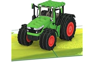 papercrush® Kartka pop-up "Traktor" [nowość!] – kartka urodzinowa 3D z trackerem na farmie, zabawna kartka z życzeniami dla dzieci (chłopców i dziewcząt), mężczyzn i rolników – prezent na urodziny