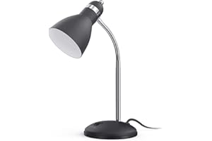 LEPOWER Metal Desk Lamp, Eye-Caring Table Lamp, Study Lamps with Flexible Goose Neck for Bedroom, Home Office (Matte Black)