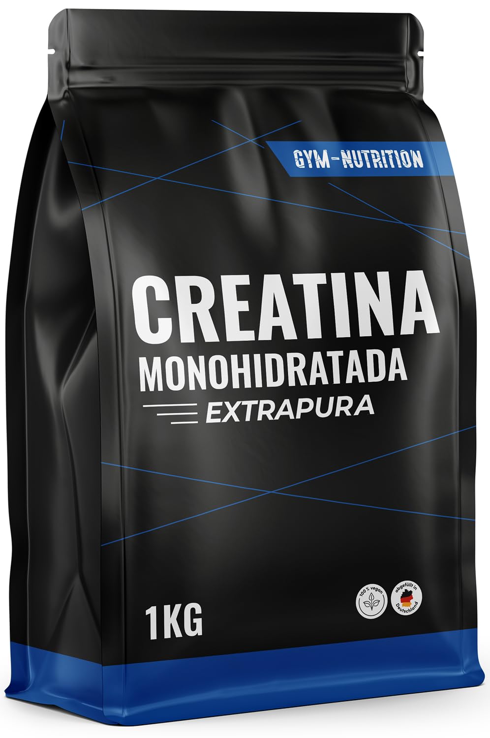 Creatina Monohidratada 1kg / 1000g - Polvo 100% Vegano - Creatina Monohidrato Sin Sabor con Inulina - Alta Pureza - Producido en Alemania - Creatine Monohydrate Powder
