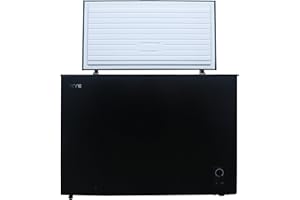 HYE Chest Freezer - 299L Freezer, Freestanding Design, Black, Quiet 41 dB Operation, Perfect For Kitchens, Utility Rooms, Garages & Outbuildings - RF01CF299B24