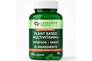 Carbamide Forte Plant Based Multivitamin Tablets for Men & Women for Immunity, Energy & Detox with 82 Ingredients like Superfoods, Greens, Vegetables, Fruits & Herbs Supplement 60 Veg Tablets