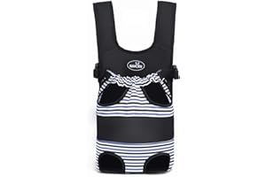 Wakytu Hund Tragetasche, Atmungsaktiv und Bequem Haustier Rucksack, Speziell für Klein Mittler Hunde Katzen Welpen Verstellbar Beinen heraus Rucksäcke Haustier Tragbar Reisetasche (L, 1.0 Streifen)