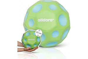 alldoro 60297 XXL Bouncing Ball, piłka dziecięca, materiał PU, piłka do zabawy dla dzieci od 3 lat, wysoka siła odbicia, kolorowa 15 cm