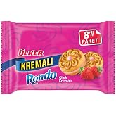 &Uuml;LKER Kremalı Rondo &Ccedil;ilekli Bisk&uuml;vi, 488 Gr