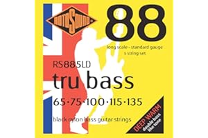 Rotosound struny do basu elektrycznego TRU BASS NYLON FLATWOUND 5-str. RS885LD NYLON FW LONG Standard 65-135