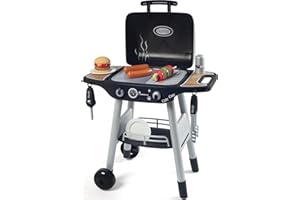 Smoby 7600312001 Grill Barbeque, 18 Autentycznych Akcesoriów, Chowane Magiczne Płomienie, Zapalniczka z Dźwiękiem, Zabawka Wierna Imitacja dla dzieci od 3 lat, wysokość: 70 cm