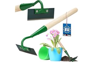 KOTARBAU® Azada de Metal con Mango, Azada binadora para jardinería, Azada para mullir, trasplantar y desherbar, Herramientas de jardín para Tierra, Azada pequeña para escardar, Azada de Mano